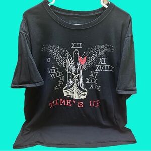 WWE Men’s Black Graphic  Authentic Tee with Red and White Design size XXL